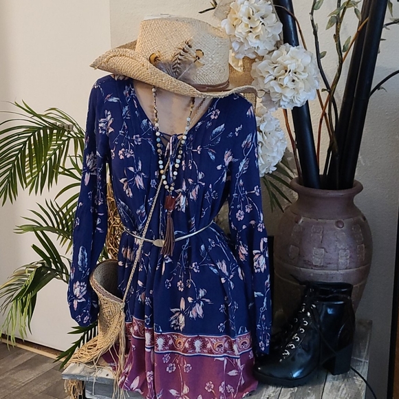 BOHO BEAUTIFUL S MULTI FLOWERED DRESS TUNIC - Picture 14 of 17